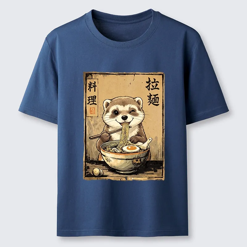 Tokyo-Tiger Ferret Eating Hot Ramen Classic T-Shirt