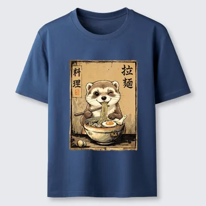 Tokyo-Tiger Ferret Eating Hot Ramen Classic T-Shirt