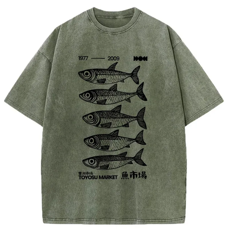 Tokyo-Tiger Tokyo Fish Market Washed T-Shirt