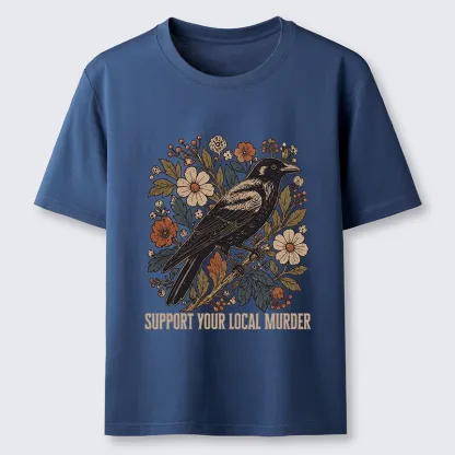 Tokyo-Tiger Floral Crow Vintage Funny Meme Print Classic T-Shirt