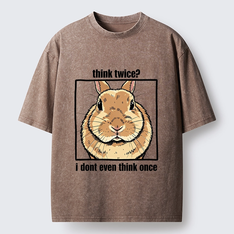 Tokyo-Tiger Funny Carefree Rabbit Meme Washed T-Shirt