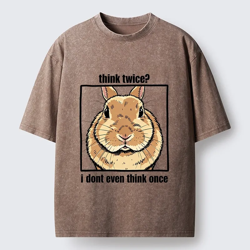 Tokyo-Tiger Funny Carefree Rabbit Meme Washed T-Shirt