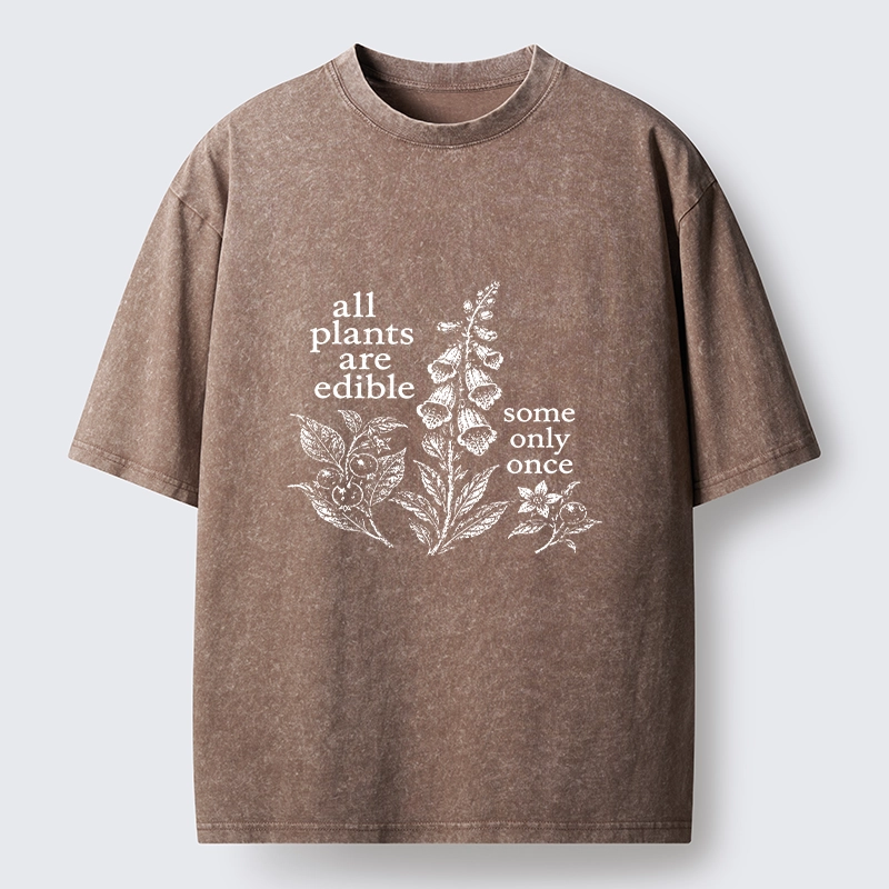 Tokyo-Tiger Funny Poison Plant Art Washed T-Shirt