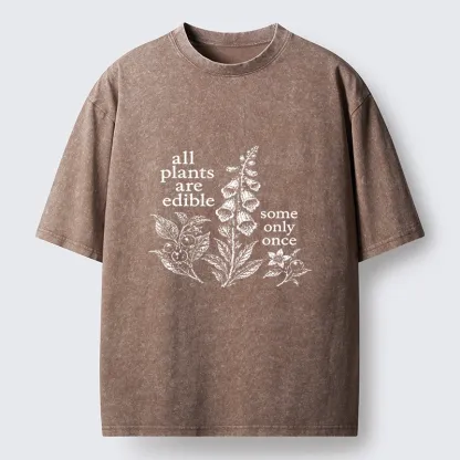 Tokyo-Tiger Funny Poison Plant Art Washed T-Shirt