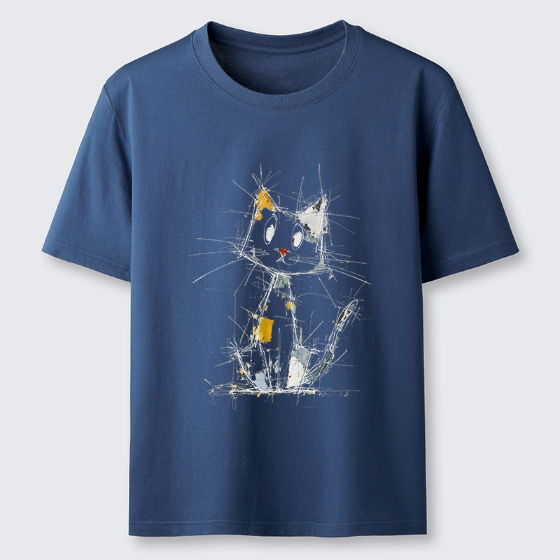 Tokyo-Tiger Minimal Splash Ink Cute Cat Classic T-Shirt