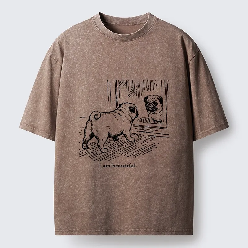 Tokyo-Tiger Cute Pug Self Love Meme Washed T-Shirt