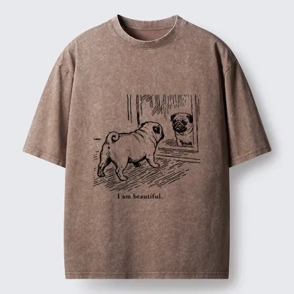 Tokyo-Tiger Cute Pug Self Love Meme Washed T-Shirt
