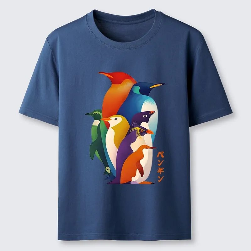 Tokyo-Tiger Cute Multi Tone Penguins Classic T-Shirt