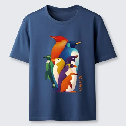 Tokyo-Tiger Cute Multi Tone Penguins Classic T-Shirt