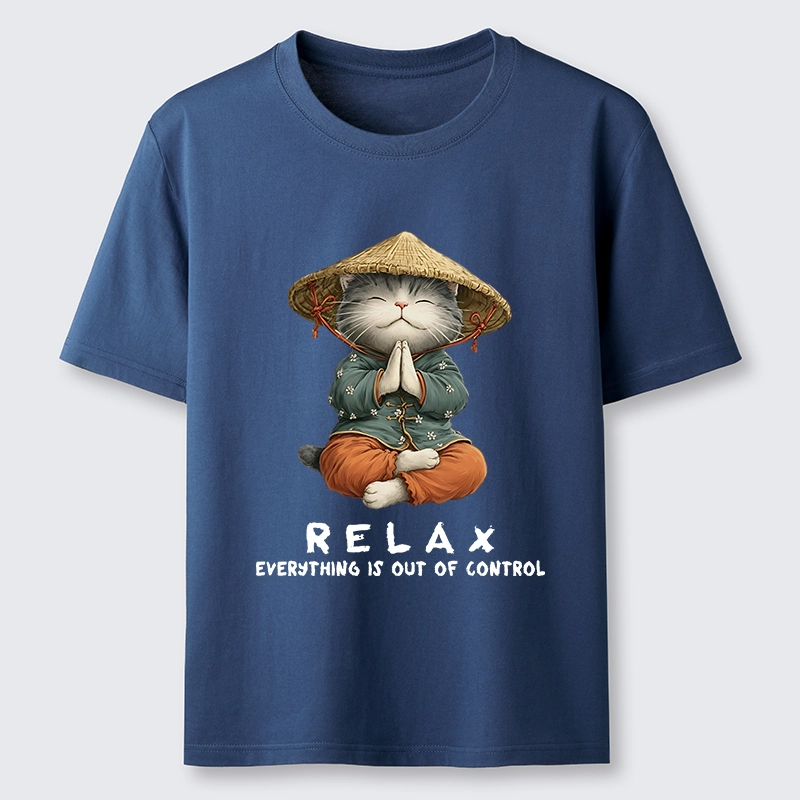 Tokyo-Tiger Zen Relax Cat Graphic Classic T-Shirt