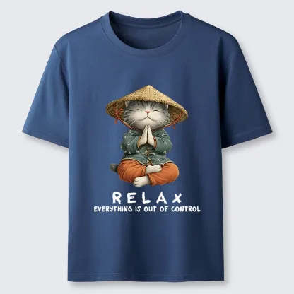 Tokyo-Tiger Zen Relax Cat Graphic Classic T-Shirt