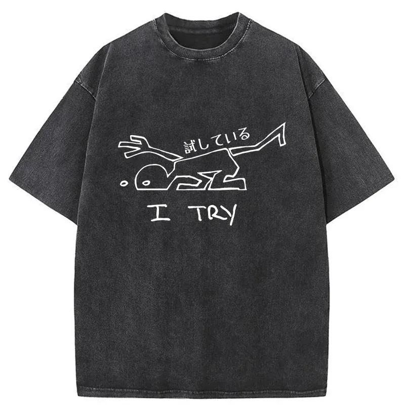 Tokyo-Tiger I'm Trying Washed T-Shirt