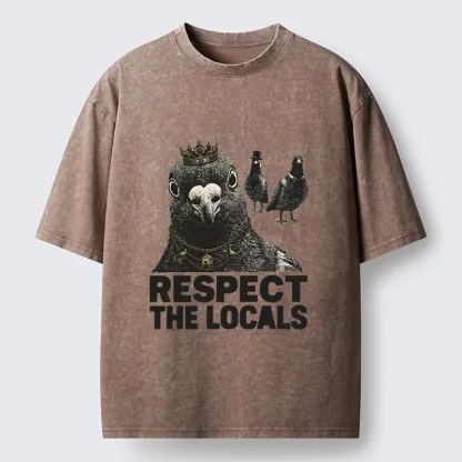 Tokyo-Tiger Royal Pigeon Graphic Washed T-Shirt