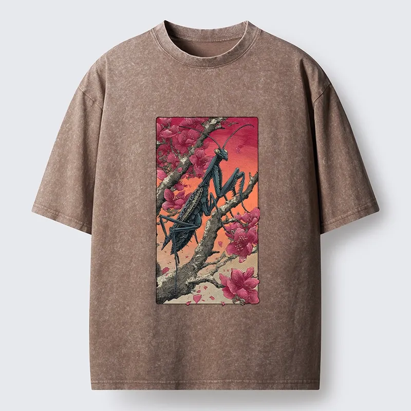 Tokyo-Tiger Wild Blossom Mantis Washed T-Shirt