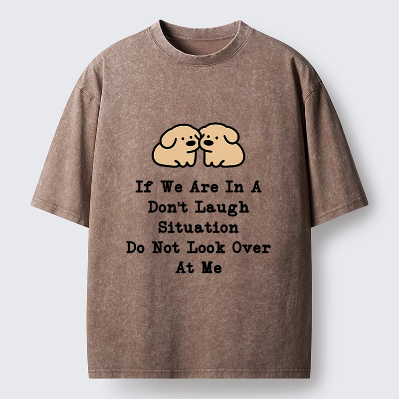 Tokyo-Tiger Funny Silent Dog Washed T-Shirt