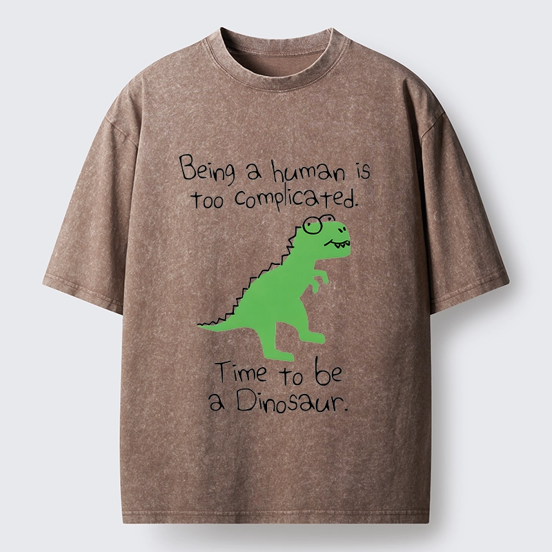 Tokyo-Tiger Dinosaur Life Mood Washed T-Shirt