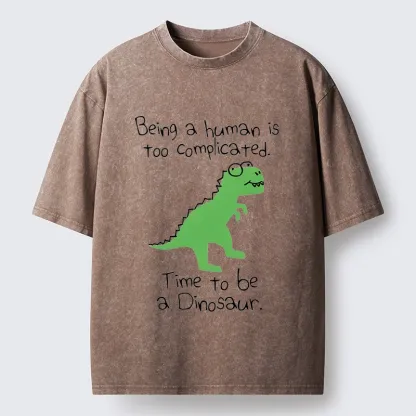 Tokyo-Tiger Dinosaur Life Mood Washed T-Shirt
