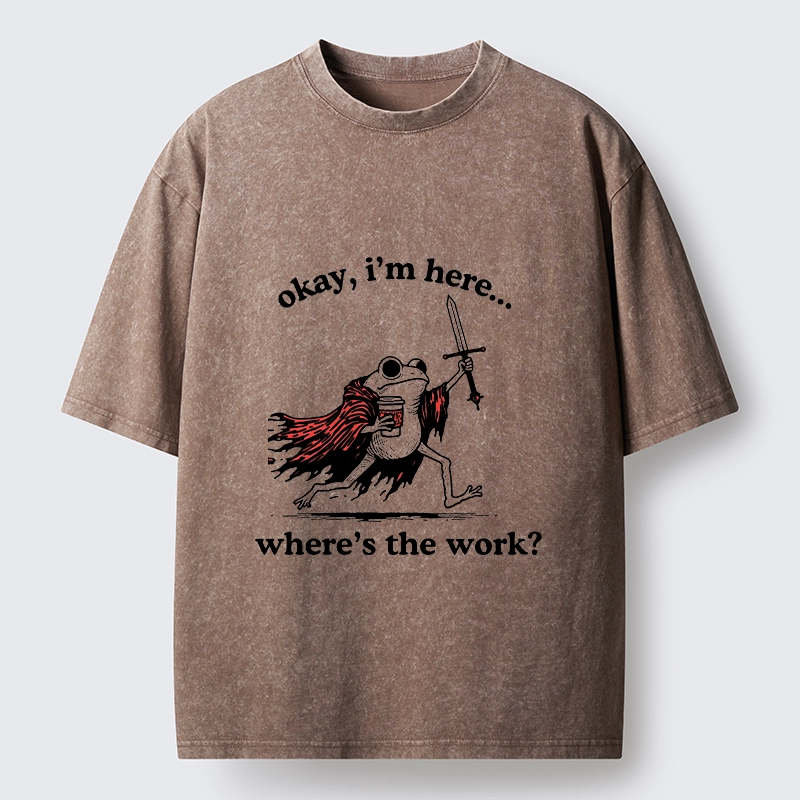 Tokyo-Tiger Warrior Frog On Duty Washed T-Shirt
