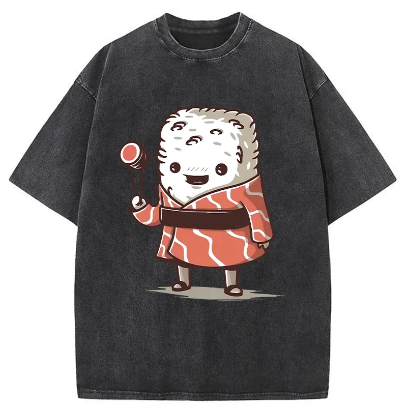 Tokyo-Tiger Delicious And Funny Sushi Washed T-Shirt