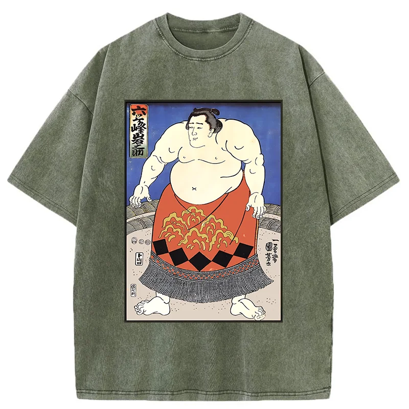 Tokyo-Tiger Retro Sumo Wrestler Washed T-Shirt