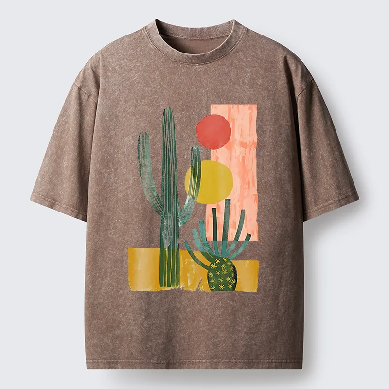 Tokyo‑Tiger Minimalist Desert Washed T-Shirt