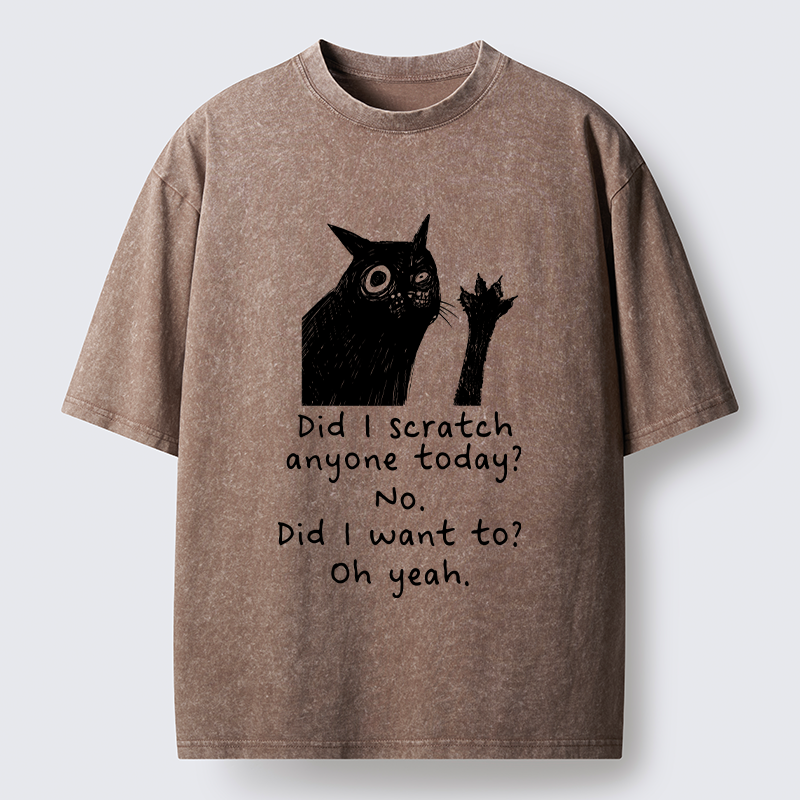Tokyo‑Tiger Black Cat Scratches People Washed T-Shirt