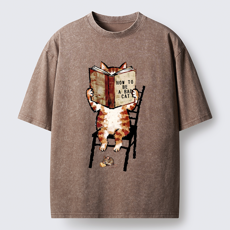 Tokyo‑Tiger Be A Bad Cat Washed T-Shirt