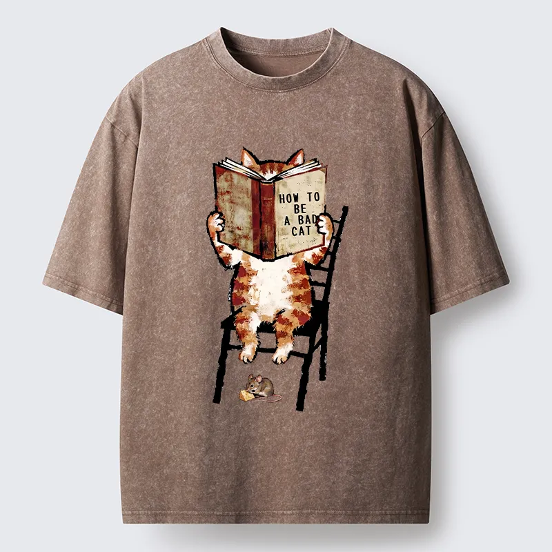Tokyo‑Tiger Be A Bad Cat Washed T-Shirt