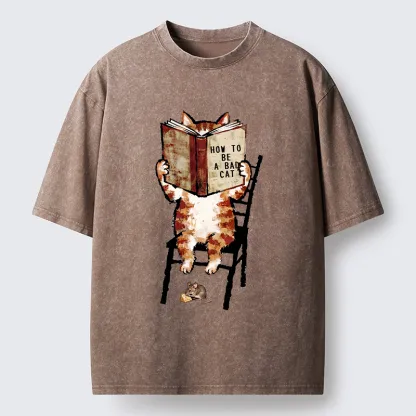 Tokyo‑Tiger Be A Bad Cat Washed T-Shirt