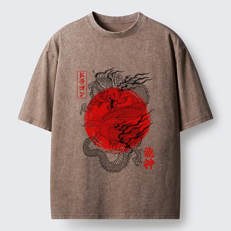Tokyo‑Tiger Dragon God Washed T-Shirt