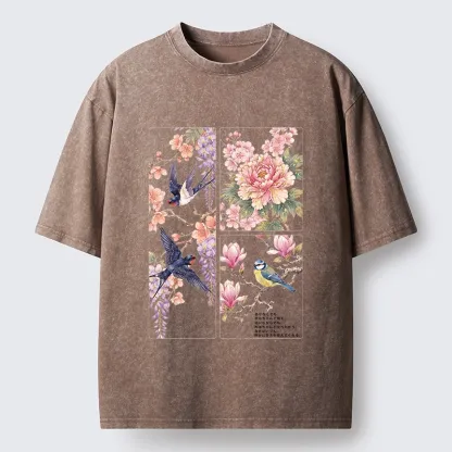 Tokyo-Tiger Spring Swallow Dance Washed T-Shirt