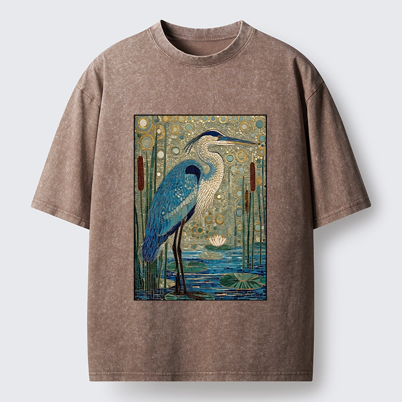 Tokyo‑Tiger Golden Pond Bird Washed T‑Shirt