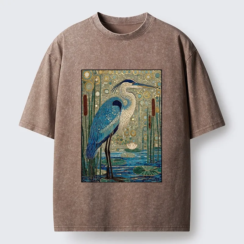 Tokyo‑Tiger Golden Pond Bird Washed T‑Shirt