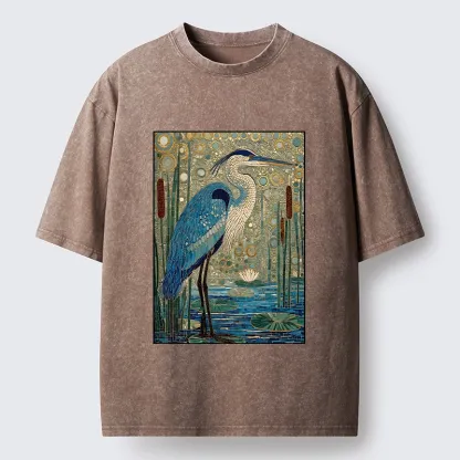 Tokyo‑Tiger Golden Pond Bird Washed T‑Shirt