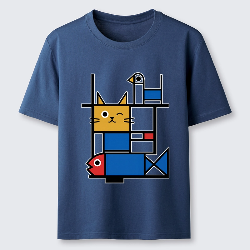 Tokyo-Tiger Retro Geometric Kitty Classic T-Shirt
