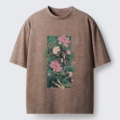 Tokyo-Tiger Death And Lotus Washed T-Shirt