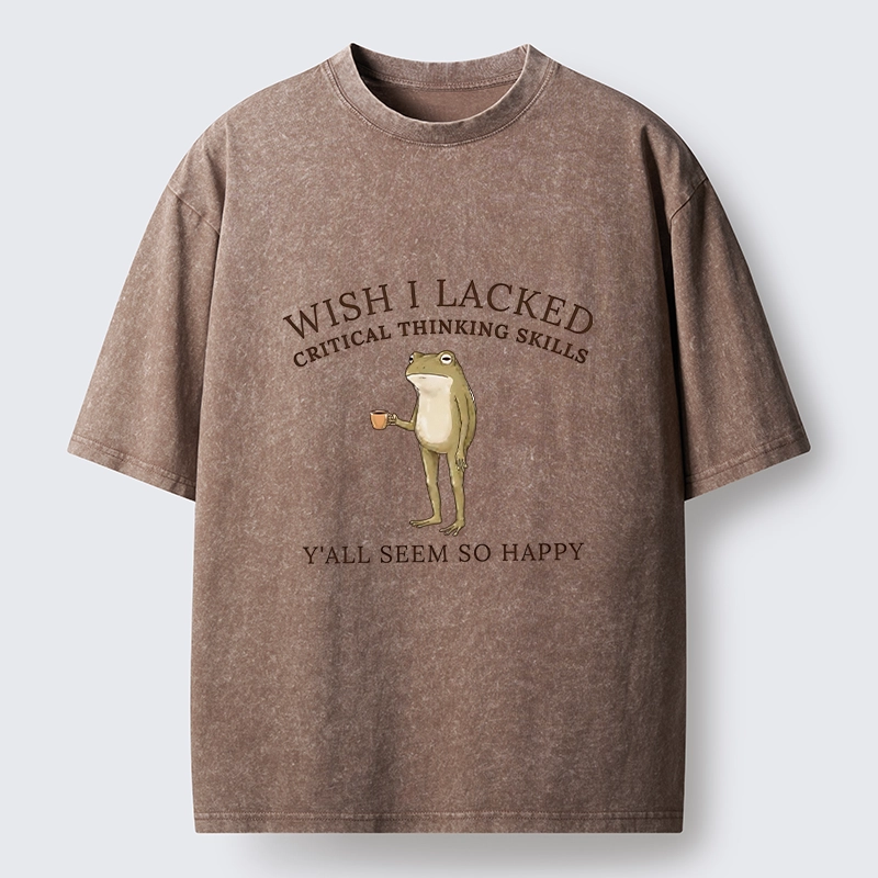 Tokyo-Tiger Wise Frog Life Meme Washed T-Shirt