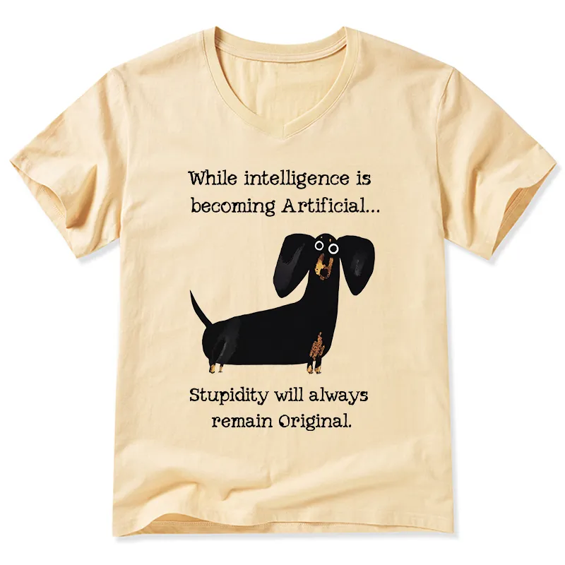 Tokyo-Tiger Dachshund Real Humor Funny Meme V-Neck Classic T-Shirt