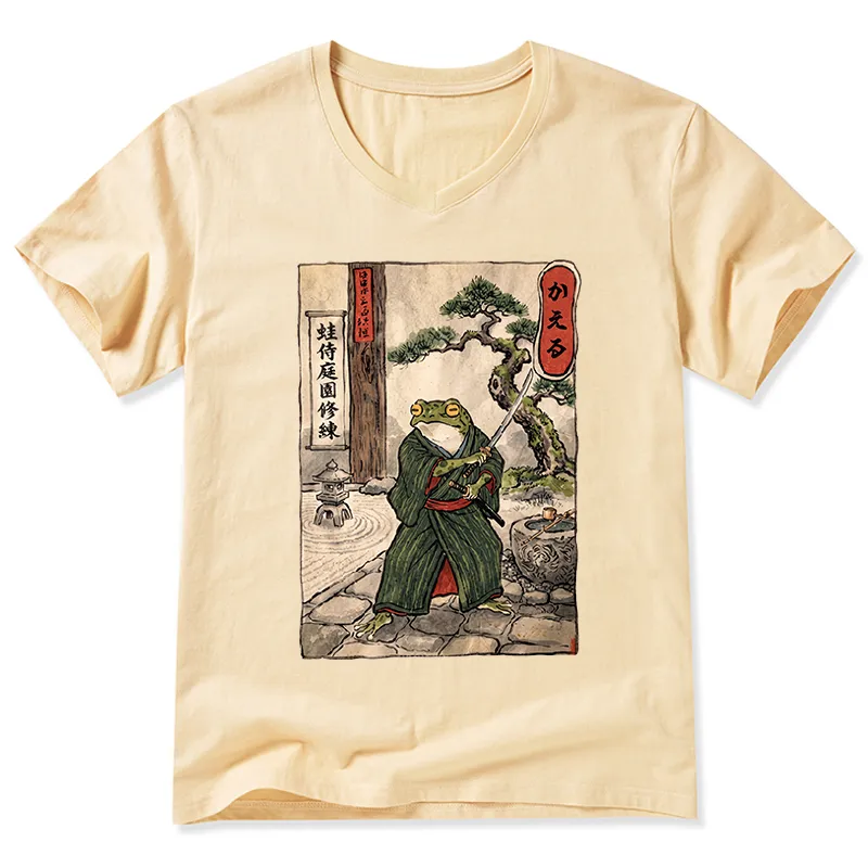 Tokyo-Tiger Samurai Frog Training V-Neck Classic T-Shirt Sale