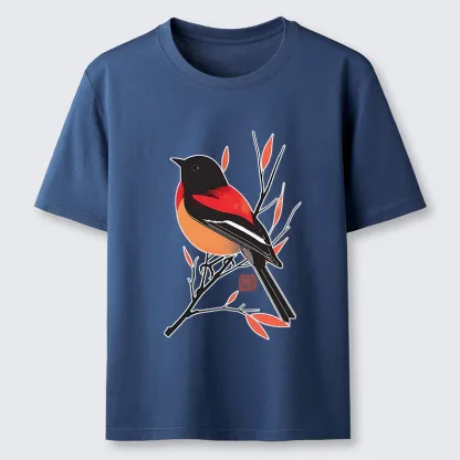 Tokyo-Tiger Oriental Bird Graphic Classic T-Shirt