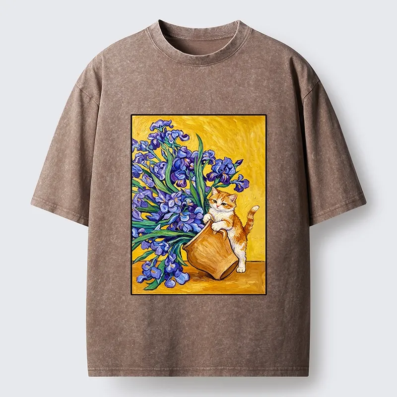 Tokyo-Tiger Iris Cat Classic Washed T-Shirt