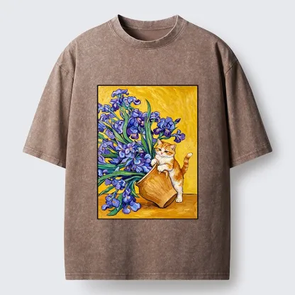 Tokyo-Tiger Iris Cat Classic Washed T-Shirt
