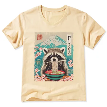 Tokyo-Tiger Please Give Raccoon A Discount V-Neck Classic T-Shirt
