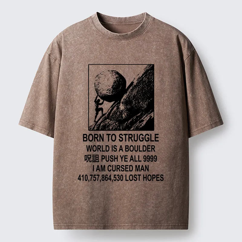 Tokyo‑Tiger Struggle Life Meme Washed T‑Shirt