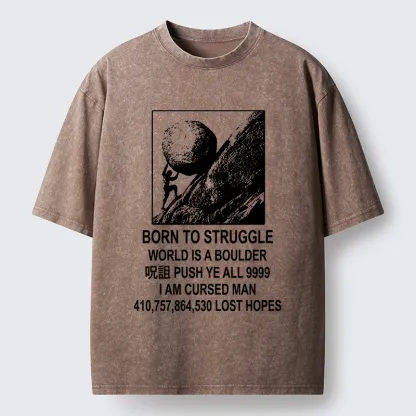 Tokyo‑Tiger Struggle Life Meme Washed T‑Shirt