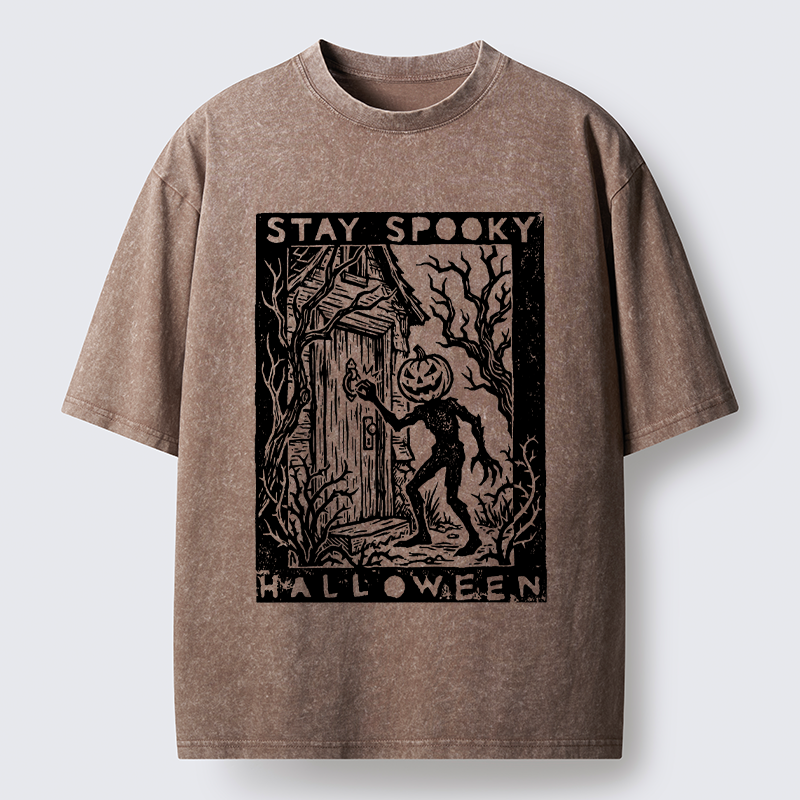 Tokyo‑Tiger Pumpkin Ghost Washed T‑Shirt