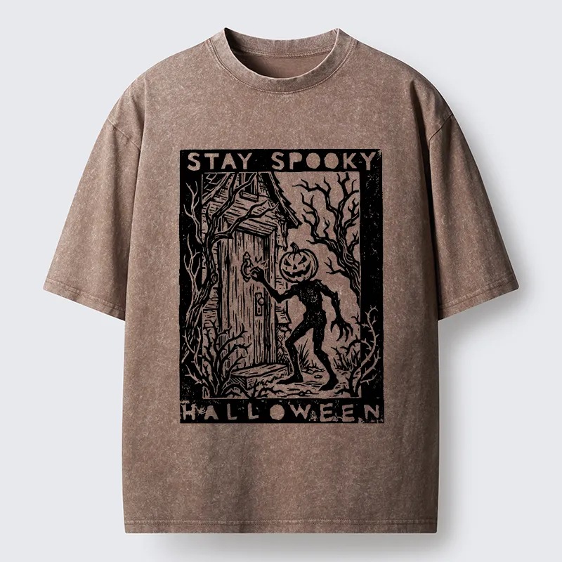 Tokyo‑Tiger Pumpkin Ghost Washed T‑Shirt