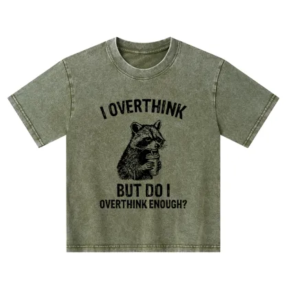 Tokyo-Tiger Constant Overthinking Kids Washed T-Shirt
