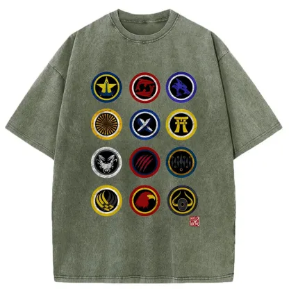 Tokyo-Tiger Baseball Japanese Emblem Washed T-Shirt