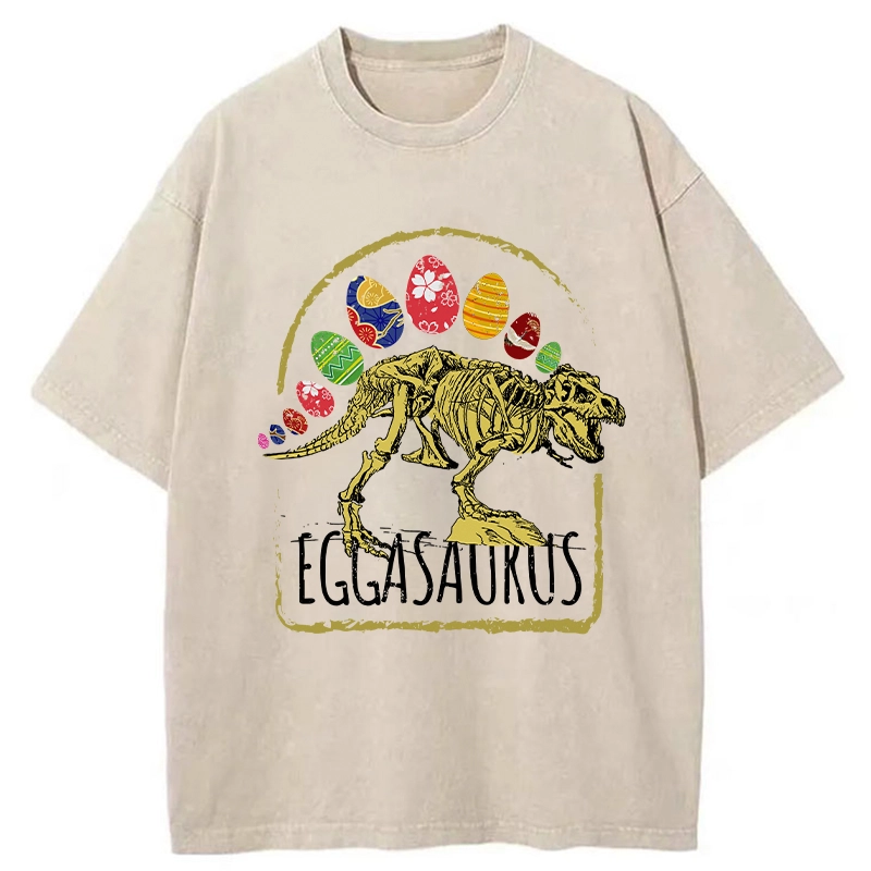 Tokyo-Tiger Funny Eggasaurus Washed T-Shirt